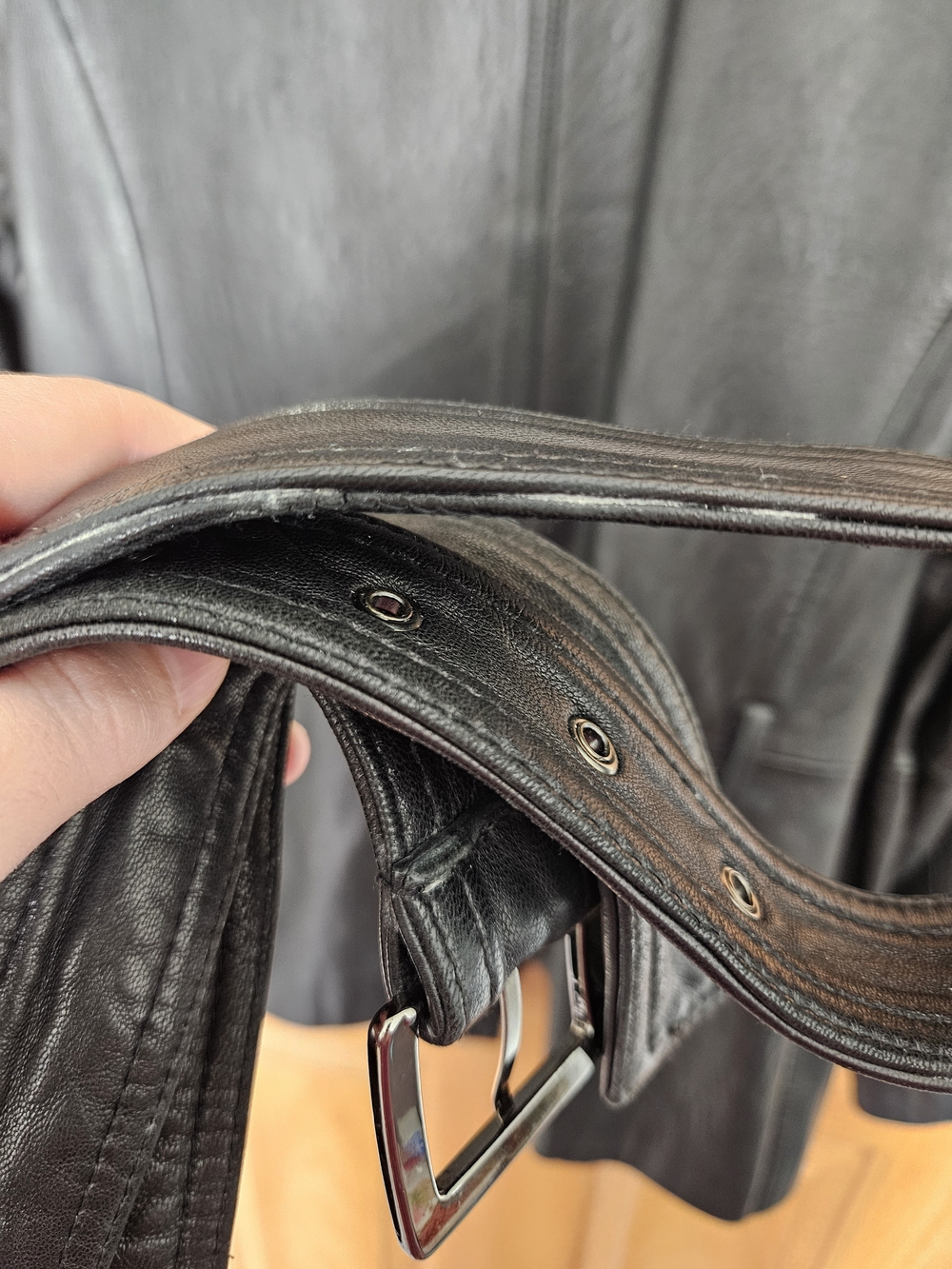 Worthington Black Leather Women's Jacket with Belt - Picture 10 of 16